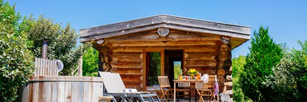 Cabane de trappeur avec spa